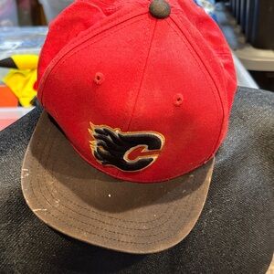 NHL Kids Red and Brown Calgary Flames Baseball Cap